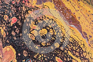 Fluid abstract- liquid art illustration. Acrylic- paint on canvas