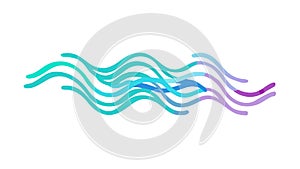 Fluid Abstract Waves Pattern, Serene Water Element, vector design Generative AI