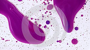 Fluid art drawing video, abstract acryl texture with colorful bubbles. Liquid paint mixing artwork with waves and swirl