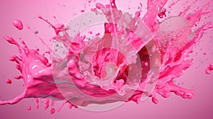 Fluid art explosion motion in pink and orange tones. Abstract artwork. AIG35.