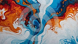 fluid art of fire and ice flat surface backgr ai generated