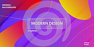 Fluid background vector design liquid gradient shape. Abstract colorful poster modern template minimal banner. Dynamic geometric