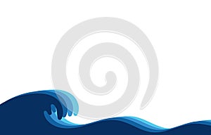 Fluid blue ocean wave layer abstract background vector