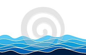 Fluid blue ocean wave layer abstract background vector