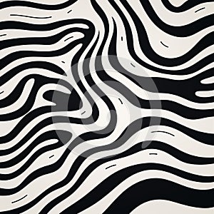 Fluid And Bold: Black And White Zebra Pattern On Abstract Minimalist Background photo