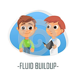 Fluid buildup medical concept. Vector illustration.