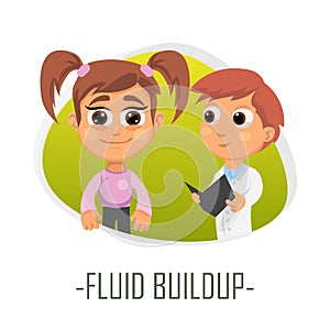 Fluid buildup medical concept. Vector illustration.