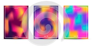 Fluid colors backgrounds, posters, purple, yellow, pink, orange,