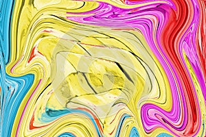 Fluid colors wallpaper. Bright colorful shapes overlap.Marbling
