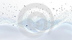 fluid design featuring an abstract wave pattern composed of interconnected dots and lines