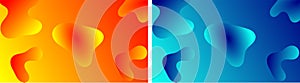 Fluid dynamic modern minimal vector background in blue and orange color