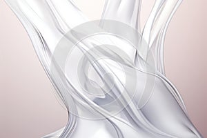 Fluid Dynamics, Clear Liquids Forming Elegant Curves - Abstract Background Evoking Serenity and Elegance