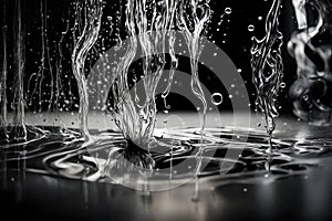 A fluid dynamics experiment capturing the graceful movement of liquids