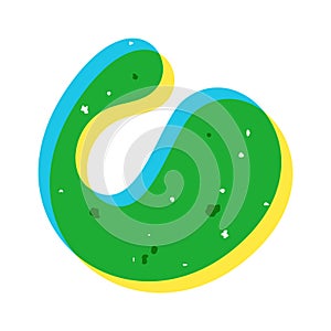 Fluid form abstract riso print