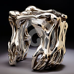 Fluid Gestures: Silver Artistic Cuff Inspired By Expressionistic Distorted Forms