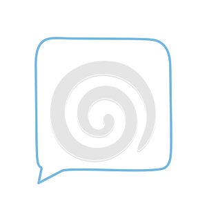 Fluid Hand Drawn Blue Speech Bubble Outline