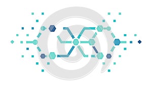 Fluid Hexagonal Network: Abstract Data Connectivity Vector, vector design Generative AI