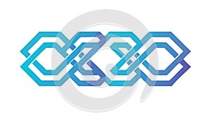 Fluid Interlocking Geometric Loop Pattern, vector design Generative AI