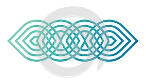 Fluid Interlocking Geometric Waves Pattern, vector design Generative AI