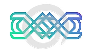 Fluid Interlocking Waves Abstract Geometric Pattern, vector design Generative AI