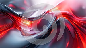 Futuristic abstract fluid background in red, silver and black