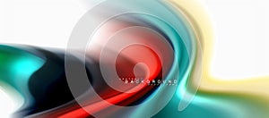 Fluid liquid mixing colors concept on light grey background, curve flow, trendy abstract layout template for business or