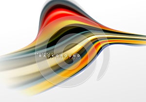 Fluid liquid mixing colors concept on light grey background, curve flow, trendy abstract layout template for business or