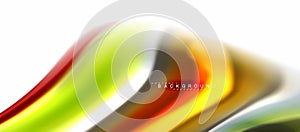 Fluid liquid mixing colors concept on light grey background, curve flow, trendy abstract layout template for business or