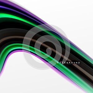 Fluid liquid mixing colors concept on light grey background, curve flow, trendy abstract layout template for business or