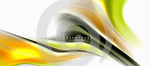 Fluid liquid mixing colors concept on light grey background, curve flow, trendy abstract layout template for business or