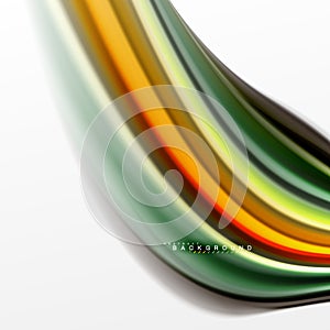 Fluid liquid mixing colors concept on light grey background, curve flow, trendy abstract layout template for business or