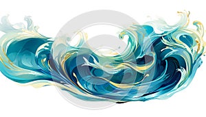 Fluid Masterpieces Brush Strokes Abstract Waves and Watercolor Elegance on Serene White Background