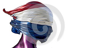Fluid Motion of the Netherlands Flag in Glossy Silk Elegance