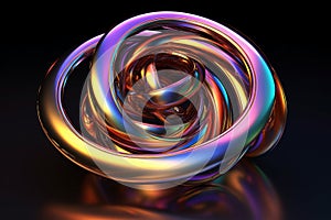 A fluid motion shot of a 3D toroidal knot twisting and unfurling