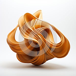 Fluid Organic Form: Twisted Orange Paper Sculpture