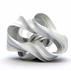 Fluid Organic Twill Ribbon Sculpture In White - Twisted Futurism