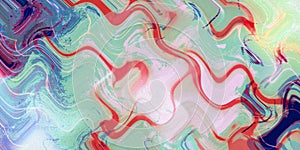 Fluid painting with flowing colors and lines