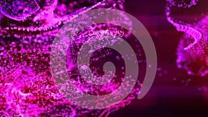 Fluid pink and purple particles flowing beautiful abstract background, Liquid and light with depth of field