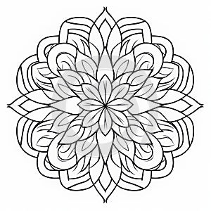 Fluid Simplicity Mandala Coloring Page Inspired By Eilif Peterssen photo