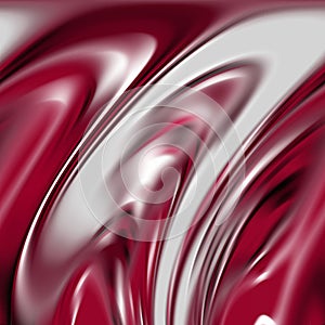 Fluid smoky white red silver shapes, graphics, abstract background