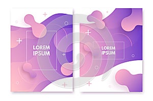 Fluid style poster. Dynamic shapes composition. photo