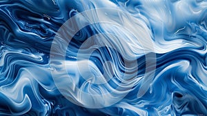 A fluid swirl of blue and white mimicking the mesmerizing movement of a river as it flows downstream. photo