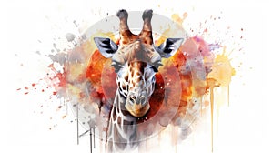 fluidity and unpredictability of watercolors by creating a dynamic and energetic Giraffe print. fashion design cute Giraffe poster