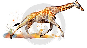 fluidity and unpredictability of watercolors by creating a dynamic and energetic Giraffe print. fashion design cute Giraffe poster