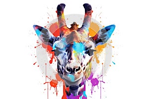 fluidity and unpredictability of watercolors by creating a dynamic and energetic Giraffe print. fashion design cute Giraffe poster