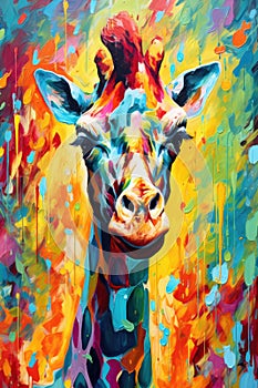 fluidity and unpredictability of watercolors by creating a dynamic and energetic Giraffe print. fashion design cute Giraffe poster