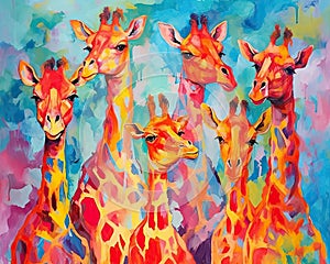 fluidity and unpredictability of watercolors by creating a dynamic and energetic Giraffe print. fashion design cute Giraffe poster