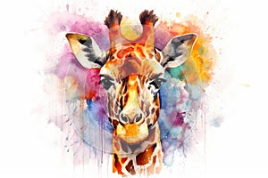 fluidity and unpredictability of watercolors by creating a dynamic and energetic Giraffe print. fashion design cute Giraffe poster