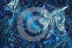 Fluids Mixing-Digital abstract painting artwork