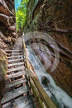 Flume Gorge in Franconia Notch State Park, New Hampshire